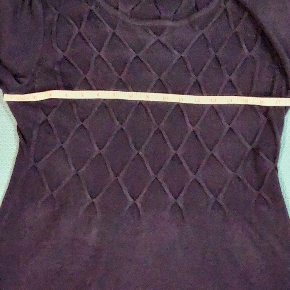 Dressbarn Women's Sweater Dress Purple A-Line Midi ¾ Peasant Sleeve Size M - Picture 6 of 11